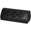 Nábytková zásuvka 3x2P+E, čierna OR-GM-9001/B