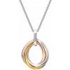 Hot Diamonds Tricolor náhrdelník s diamantmi trio teardrop RG DP780