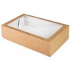 Krabička na zákusky s okienkom M hnedá 19x13x5 cm