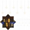 Emos DCGW02 Lighting LED vianočný záves hviezdy 45x84 cm vonkajší aj vnútorný teplá biela
