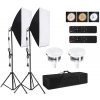Andoer Foto Lampa Studio 2x LED Softbox Světlo + 2x Stativ + 2x Dálkový Ovladač (15000lm)