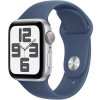 Apple Watch SE GPS 40mm Silver Aluminium Case with Denim Sport Band - S/M MXEC3QC/A