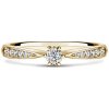 Minerva Side Stones | Zásnubný prsteň so stredovým kameňom 0.085ct, žlté zlato, s diamantmi 61