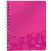 Esselte blok poznámk Wow špirála A5 linajkový ružový 80 listov