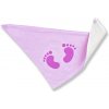 BABY´S WEAR Bavlnený slintáčik pre bábätká - Stopy, ruž.