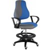Detská rastúca stolička Neoseat KINDER PLUS — látka, sivá/modrá