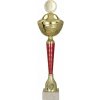 Pohár červeno-zlatý s vrchnákom 45 cm