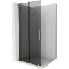 MEXEN/S - Velar L Sprchová zástena posuvná Walk-in 90 x 200, grafit 8 mm, zlato 871-090-003-43-50