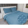 Biante Hrejivé posteľné obliečky Minky 3D bodky MKP-044 Kovovo modrá Jednolôžko 140x200 a 70x90 cm