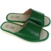 Dámske luxusné kožené papuče MEM zelené