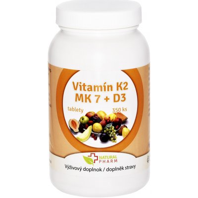 Natural Pharm Vitamín K2 MK-7 + D3 350 tabliet