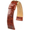 Kožený remienok Hirsch Prestige L 02208070-1, hnedý, krokodília koža, dĺžka L, Quick Release 19 mm