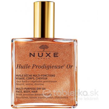 Nuxe Huile Prodigieuse OR multifunkčný suchý olej s trblietkami na tvár, telo a vlasy 100 ml