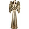 Clayre & Eef Zlatá antik kovová dekorácia anjel so srdcom - 29*18*68 cm - Clayre & Eef