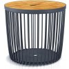 Stolík s vekom Clubo 450x410 mm, 2v1, univerzálny kôš, bambusové veko, 50 lit., antracit