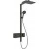 Hansgrohe Raindance Alive Q - Sprchový set s termostatom, 21x34 cm, 3 prúdy, kefovaný čierny chróm - 24590340