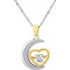 Silvego Strieborný náhrdelník Magic s príveskom mesiaca a srdca s Brilliance Zirconia DCC1607022N