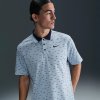 Nike Dri-Fit Tour Micro Print Mens Light Armory Blue/Black L Polo košeľa