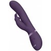 Rabbit vibrátor Vive May fialový, silikónový vibrátor na bod G a klitoris 22 x 3,2 cm