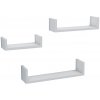 Sada 3 poličiek Triple, biela