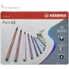 STABILO Pen 68 premium - fixky - Metal Box - 15 rôznych farieb
