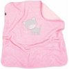 Obojstranná chlpáčková dečka s vyšívkou 75 x 90 cm, Mačička, ružová