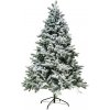 DECOLED Umelý vianočný stromček 180 cm snehobiely, smrek Flock s 2D a 3D ihličím, vrátane stojana