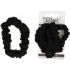 Eurostil 07454/50 Fabric Elastics Black - čierne elastické a pevné gumičky na vlasy 5ks