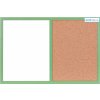 MEMO Magneticko-korková tabuľa v drevenom ráme - zelená WOOD (60x40 cm)