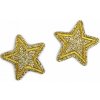Nažehlovačka hviezda s glitrami - 10 ks 3 zlatá