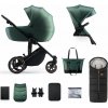KINDERKRAFT Kočík kombinovaný 2v1 Prime 2 Green + Fusak 3v1 Jibot Ink Black