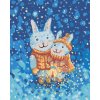 ZUTY Maľovanie podľa čísel PÁR ZAJACOV V ZIME Rámovanie vypnuté plátno na rám Rozmer 80 x 100 cm