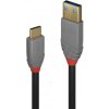 Kábel USB 3.2 Gen 2, AM/CM Typ C 1m, 10Gbps, max. 15w 5V3A, Anthra Line, čierny, pozl. kon.