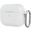 AppleKing silikónový ochranný obal s karabínou pre AirPods Pro 2 (2022) s konektorom Lightning - krémový - možnosť vrátiť tovar ZADARMO do 30tich dní