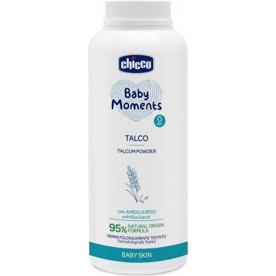 CHICCO Púder detský Baby Moments s ryžovým škrobom 95 % prírodných zložiek 150 g 01039.70