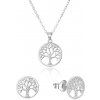 Beneto Set stříbrných šperků Strom života se zirkony AGSET214R (náušnice, řetízek, přívěsek)