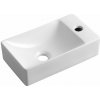 SAPHO MARGITHA 38 x 22cm umývadlo obdĺžnikové malé, s otvorom pre batériu vpravo, keramika, biela, MGT3822