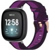 eses Tkaný remienok pre Fitbit Versa 3 a 4, Sense 1 a 2 - Vzorovaný, fialovo čierny