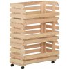Vozík na zeleninu 57 x 30 x 80 cm masivní borové dřevo Hnědá 327326