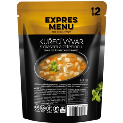 Expres menu Kurací vývar s mäsom a zeleninou 2 porcie 600 g