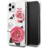 Guess iPhone 11 Pro priehľadný tvrdý kryt Flower Desire Pink & White Rose (GUHCN58ROSTRT)