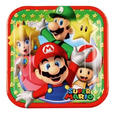 EKO Papierové party tanieriky Super Mario 18 cm