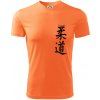 Judo nápis japan - Pánske tričko Fantasy športové - M ( Neon mandarine )