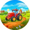 Traktor z jedlého papiera na farme 19,5cm - PICTURE - PICTURE
