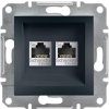 Schneider Electric Slovakia spol. s r.o. Asfora EPH4400171 - zásuvka dátová 2xRJ45 - Cat.5e UTP - antracit