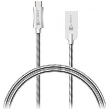 Connect IT CCA-3010-SL Micro USB - USB, 1m, stříbrný