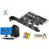 Rozširujúca karta adaptéra do PC PCI PCIe 2x USB 2x USB-C