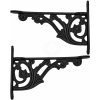 Výprodej Ozdobné litinové konzole na polici ve viktoriánském stylu, 15,2 x 11,7 cm (sada 2 ks) - Outlet
