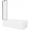 MEXEN/S - Vega obdĺžniková vaňa 170 x 70 cm s panelom + vaňová zástena 50, čierna vzor 550117070X9505007070