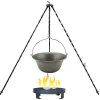 Perfect Home kotlík na guláš železný 10 l 0,75 mm, kôš na mäso 18 L, Perfect Home trojnožka 1 m na kotlík, Perfect Home prenosné ohnisko 36 cm